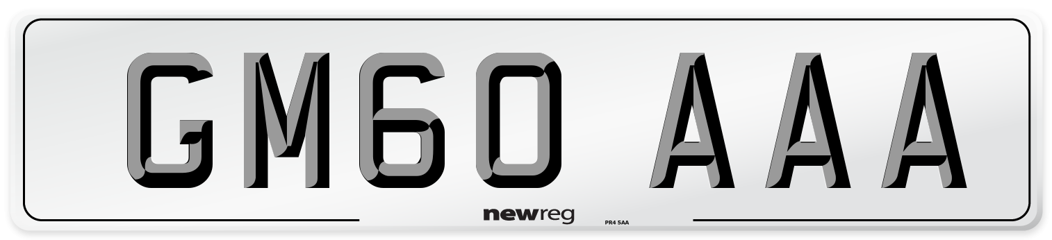 GM60 AAA Number Plate from New Reg